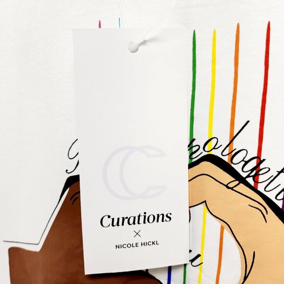 Curations X Nicole Hickl "Be Unapologetically You" White T-Shirt Size L New - Picture 6 of 10